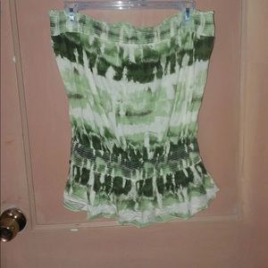 Olive green strapless top